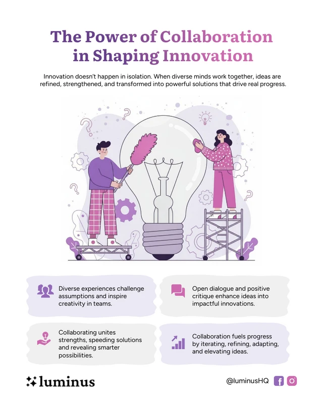 Die Macht der Zusammenarbeit – Informationsgrafik Template Die Macht der Zusammenarbeit – Informationsgrafik-Vorlage