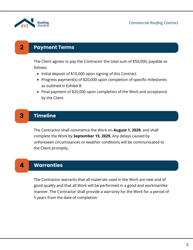 Commercial Roofing Contract Template - Seite 2