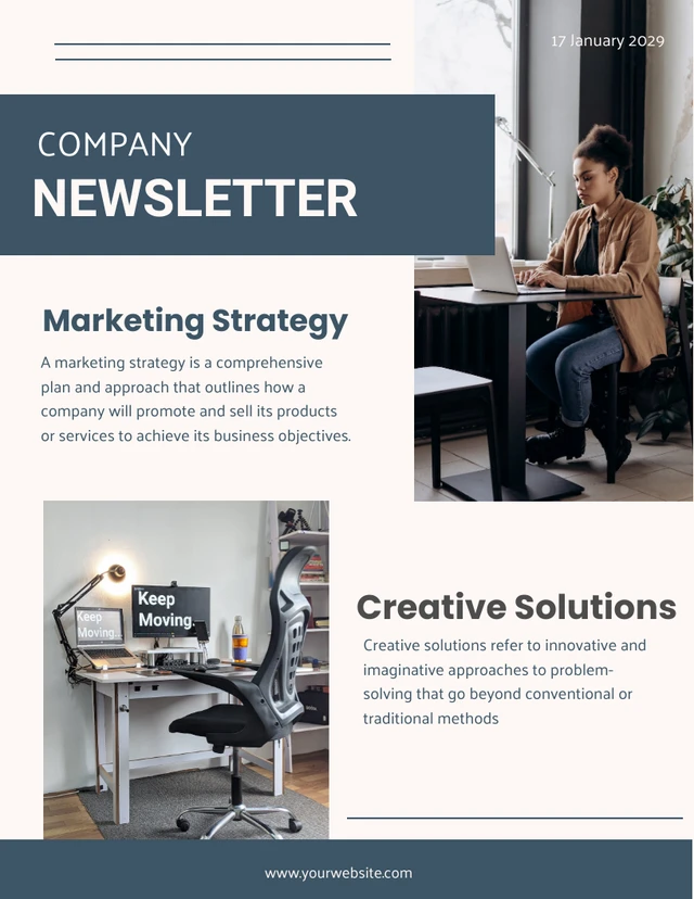 Blue Company Newsletter Marketing