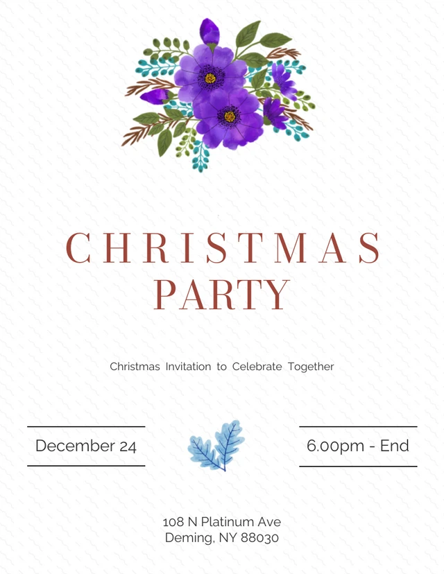 Minimalist Design Christmas Party Invitation Template