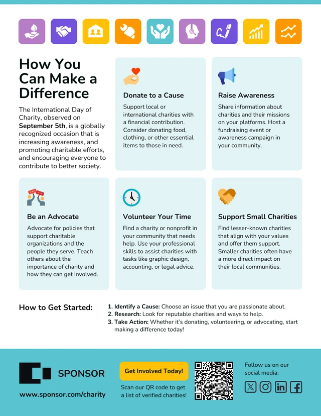 Informational Company Charity Nonprofit Infographic Template