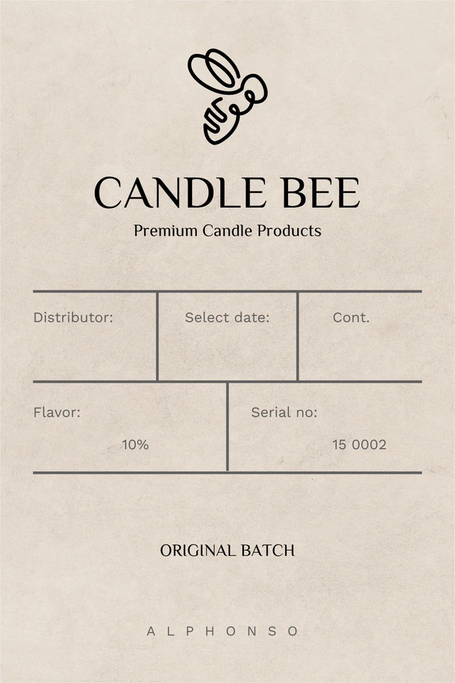 Light Grey Classic Texture Candle Label Template