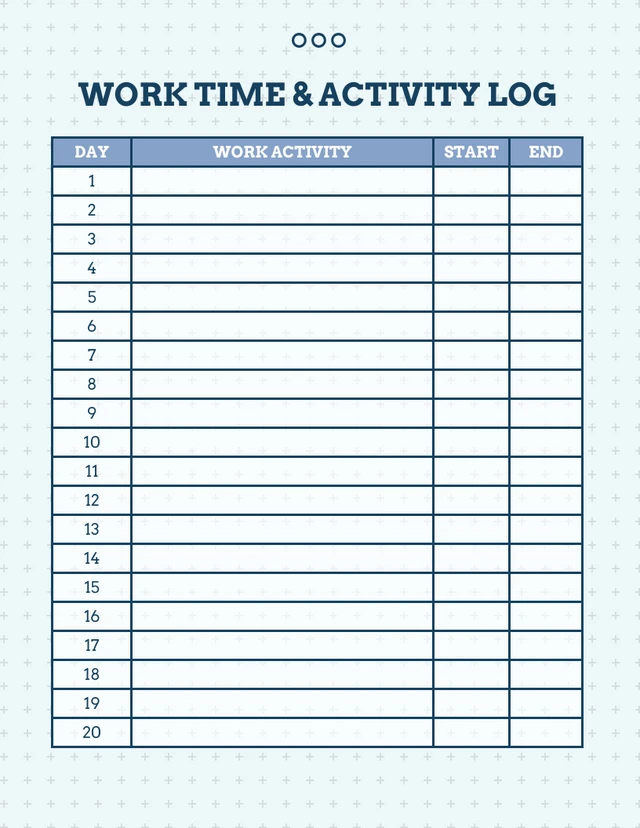 Baby Blue Simple Work Time Schedule Template