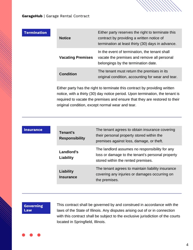 Garage Rental Contract Template - صفحة 4