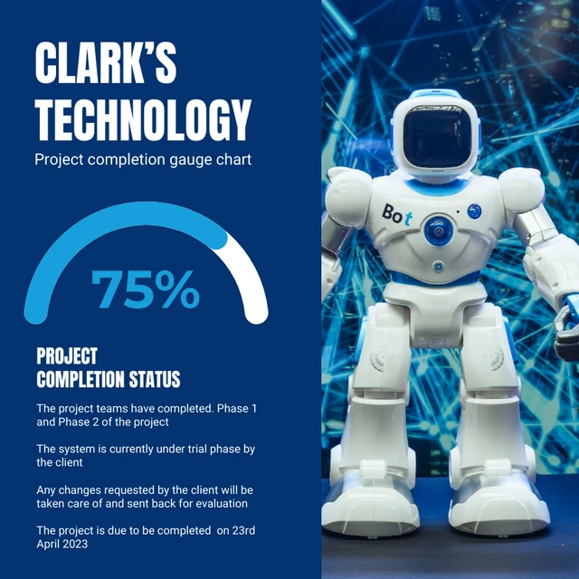 Modelo de gráfico de medidor de tecnologia futurista moderno azul