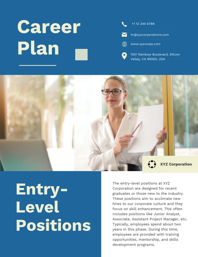 Dark Blue And Peach Green Career Plan - Page 1