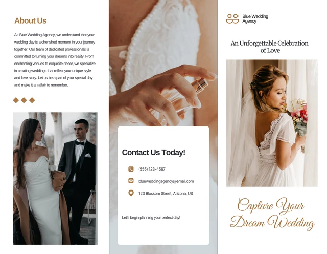 Simple Gold Wedding Tri-fold Brochure - Page 1
