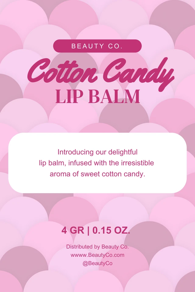 Light Pink Cute Pattern Lip Balm Label Template