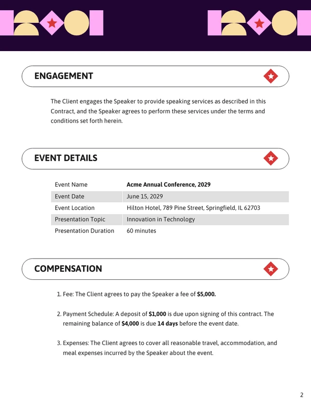 Speaking Contract Template - صفحة 2