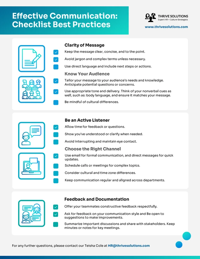 Effective Communication Checklist HR Best Practices