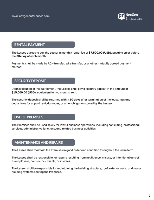 Lease Contract Template Free - Página 2