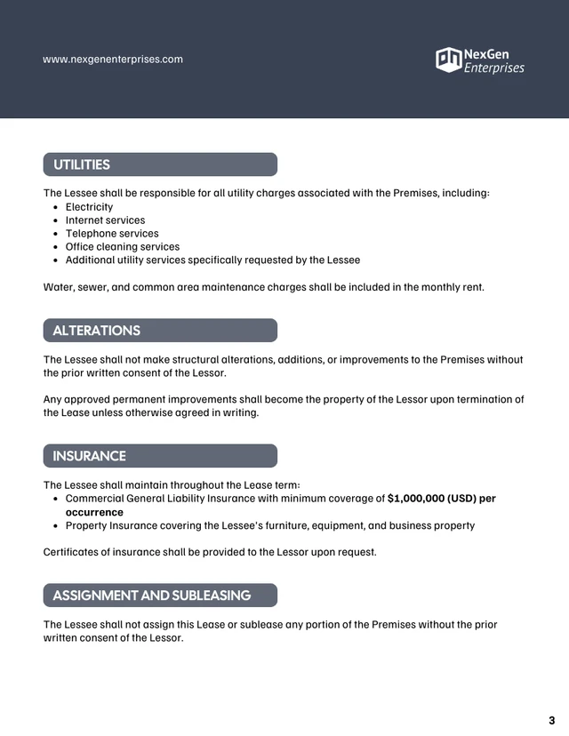Lease Contract Template Free - Página 3