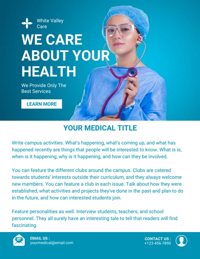 Blue Green Minimalist Medical Email Newsletter