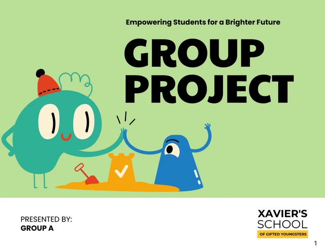Colorful Character Group Project Education Presentation - page 1