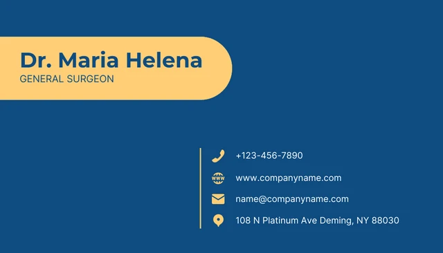 Navy And Yellow Minimalist Medical Business Card - Page 2