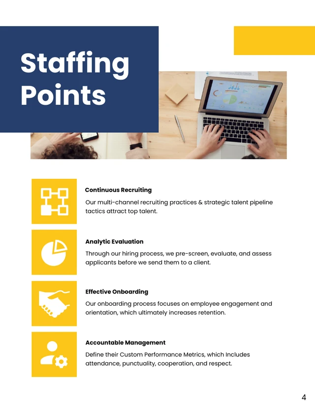 Blue Yellow And White Modern Clean Minimalist Company Staffing Plans - Page 4