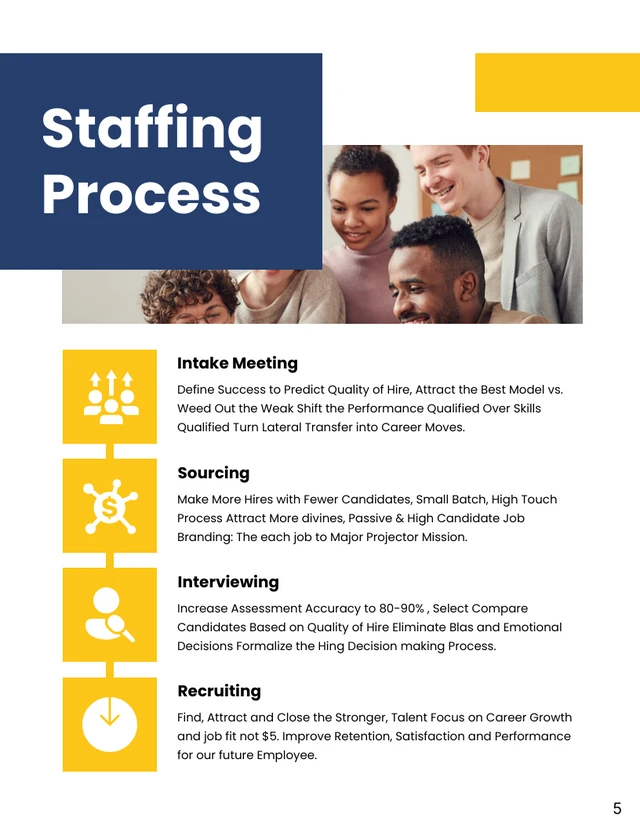 Blue Yellow And White Modern Clean Minimalist Company Staffing Plans - Page 5