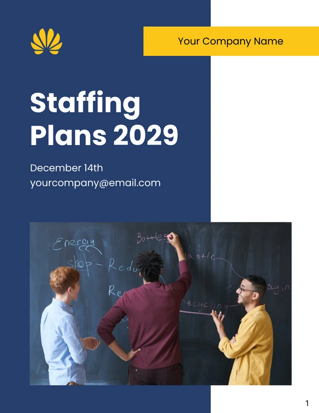 Blue Yellow And White Modern Clean Minimalist Company Staffing Plans - Page 1