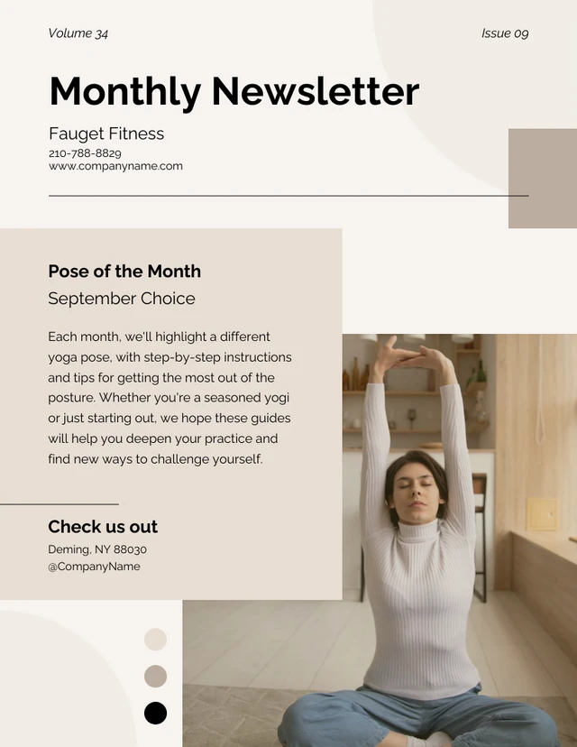 Modern Grey And White Monthly Newsletter