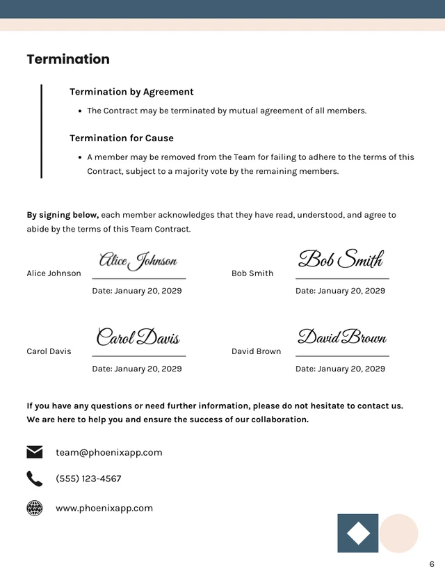 Team Contract Template - Page 6