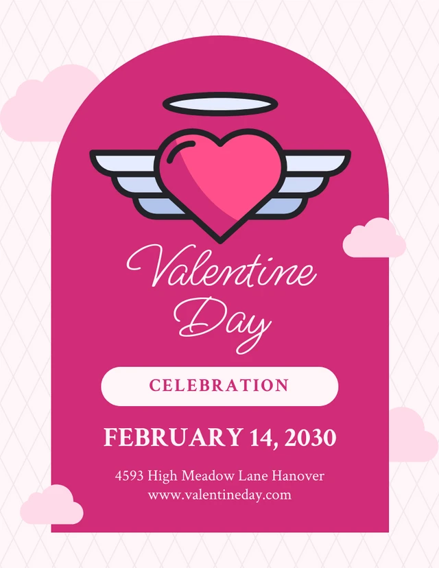 Light Pink Minimalist Illustration Valentine Day Love Poster Template