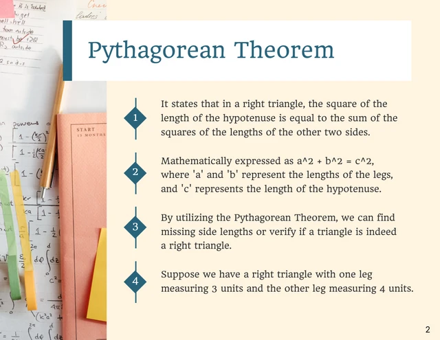 Dark Green PythagorasMathematics Presentation - page 2