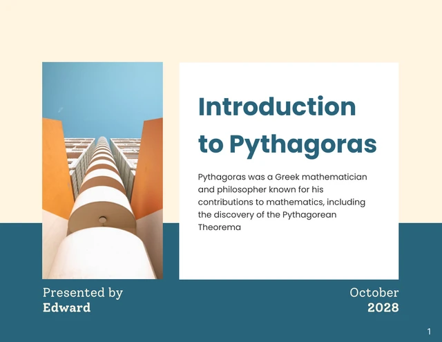 Dark Green PythagorasMathematics Presentation - page 1