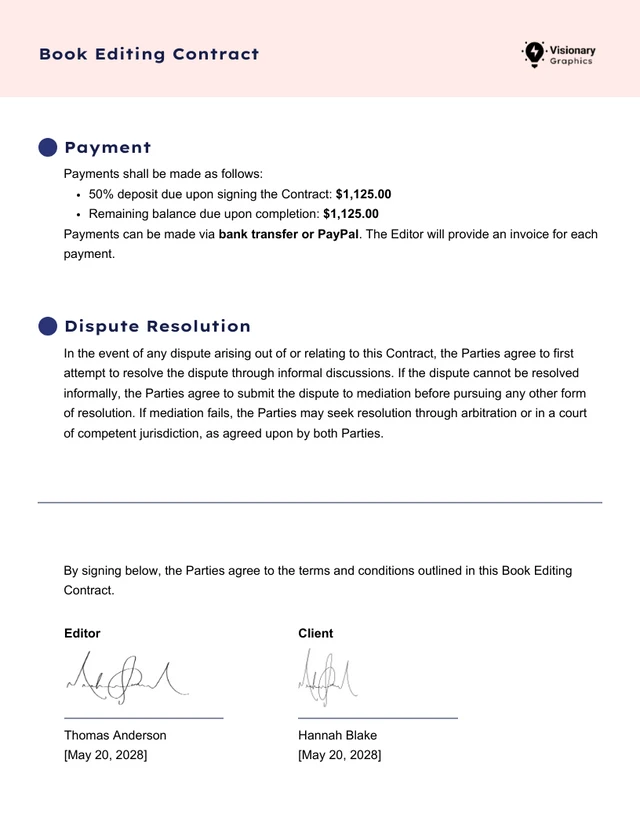 Book Editing Contract Template - Pagina 3