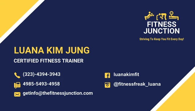 Bold Fitness Trainer Business Card - Página 2