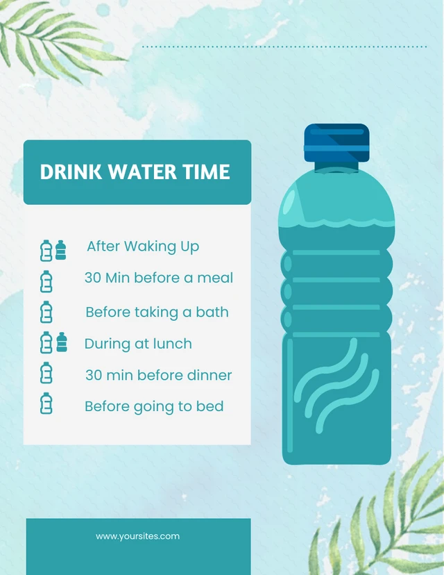 Blue Schedule Drink Water Time Template