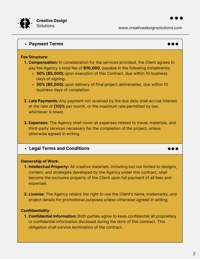 Creative Agency Contract Template - Page 2