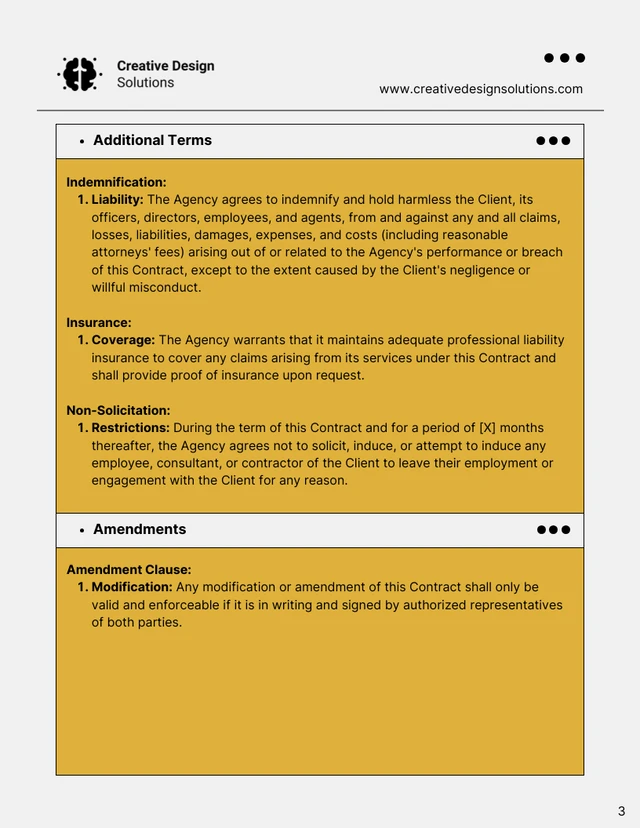 Creative Agency Contract Template - Page 3