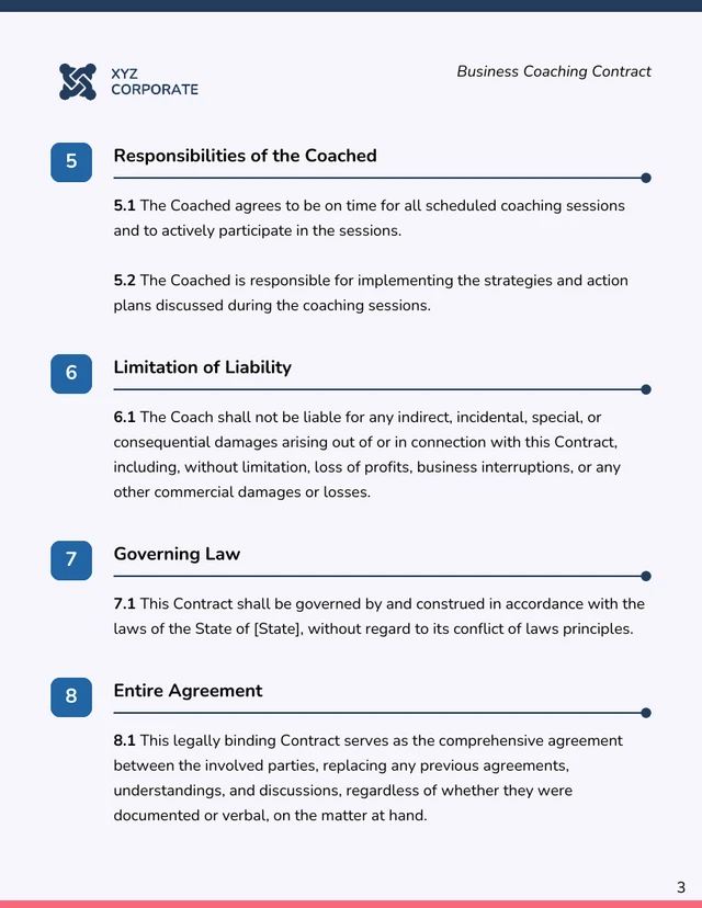 Business Coaching Contract Template - Seite 3