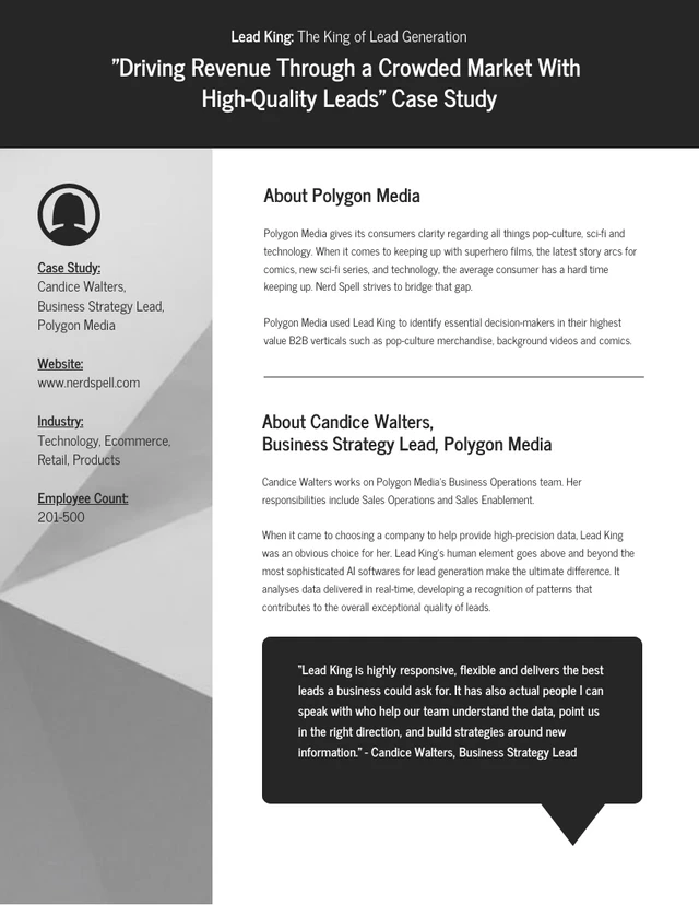 Gray Lead Generation Business Case Study - Page 1