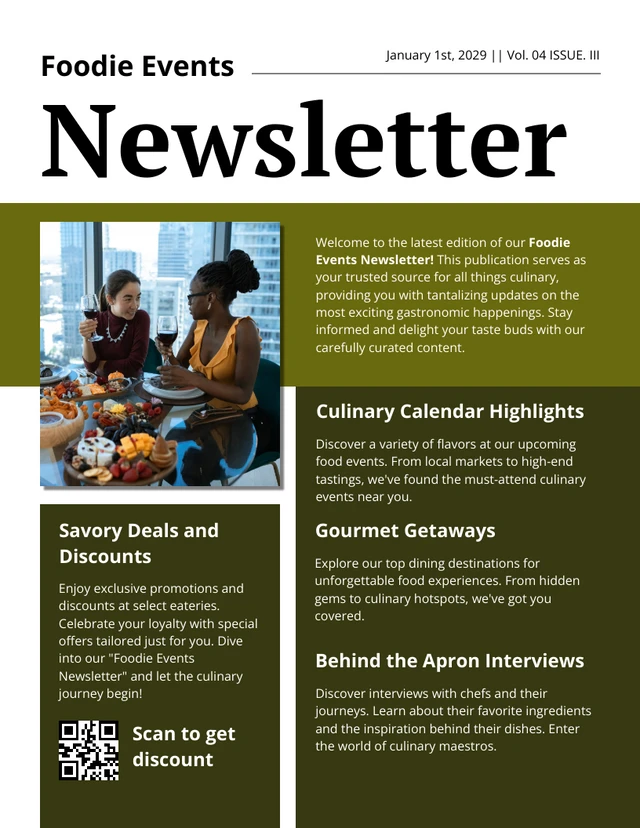 Foodie Events Newsletter Template