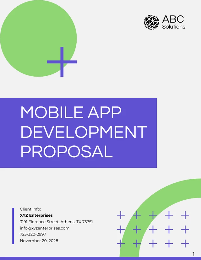 Mobile App Development Proposal - Page 1