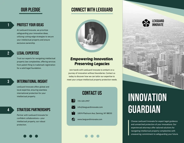 Green Intellectual Property Protection Tri-fold Brochure - Page 1