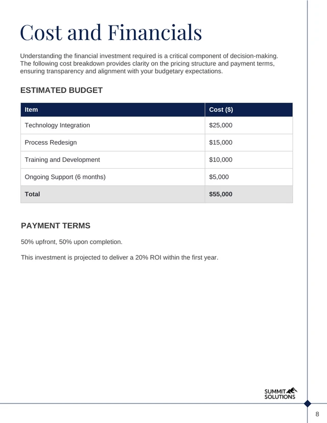 Growth and Efficiency Business Proposal - page 8