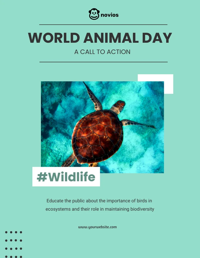 World Animal Day Green Flyer Template