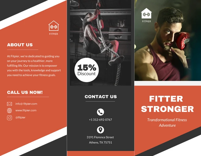 Black and Red Fitness Brochure - Page 1