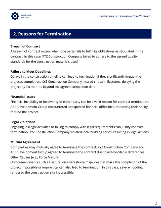 Termination Of Construction Contract Template - صفحة 2