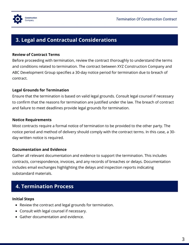 Termination Of Construction Contract Template - صفحة 3