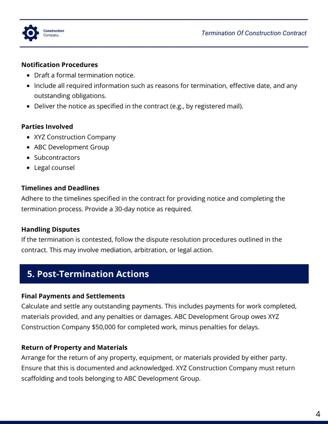 Termination Of Construction Contract Template - صفحة 4