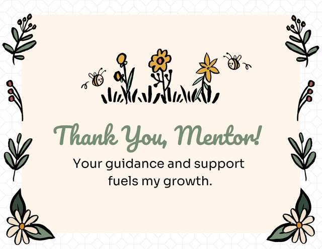 Mentor Thank You Card Template