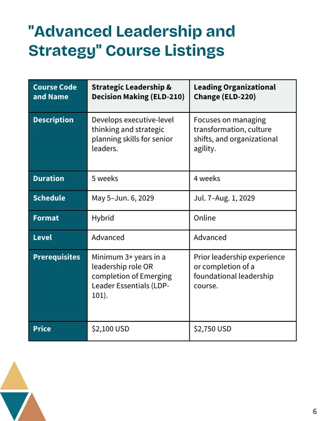 Learning Development Course Catalog Template - صفحة 6
