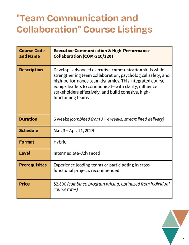 Learning Development Course Catalog Template - صفحة 7