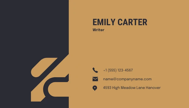 Dark Grey And Brown Modern Professional Writer Business Card - Page 2