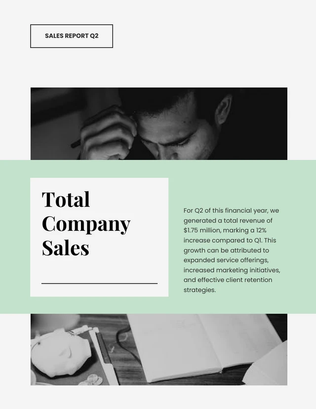 Professional Mint Green And White Sales Report - Page 1