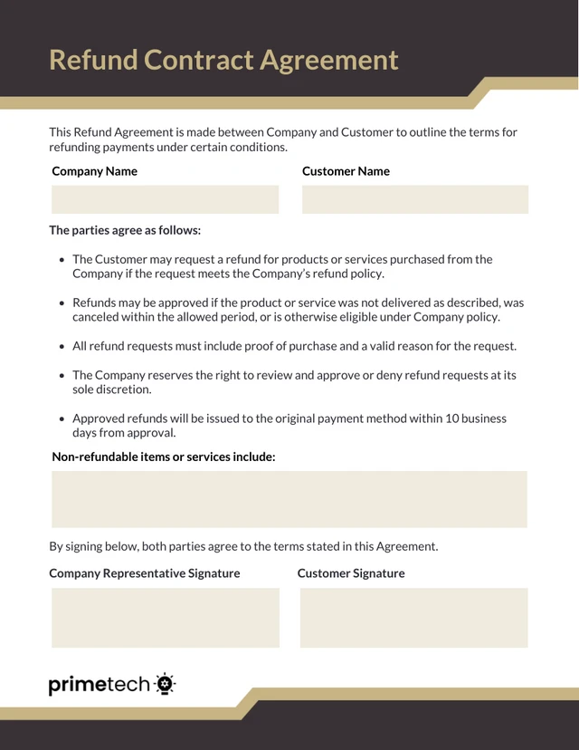 Modèle de contrat de remboursement Template Modèle de contrat de remboursement