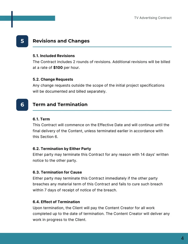 TV Advertising Contract Template - Página 4